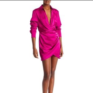 NWT Lucy Paris Tristan‎ Wrap Dress in Fuschia Size M